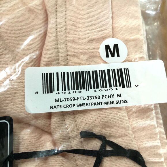 NWT Michael Lauren Orange Peach Mini Suns Nate Crop Sweatpants - M - Picture 5 of 8